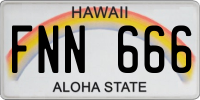 HI license plate FNN666