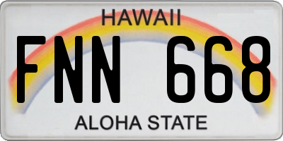HI license plate FNN668