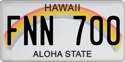 HI license plate FNN700