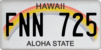 HI license plate FNN725