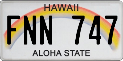 HI license plate FNN747