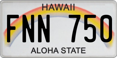 HI license plate FNN750