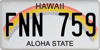 HI license plate FNN759