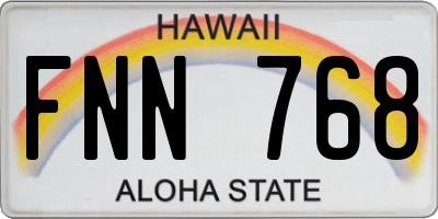 HI license plate FNN768