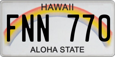 HI license plate FNN770