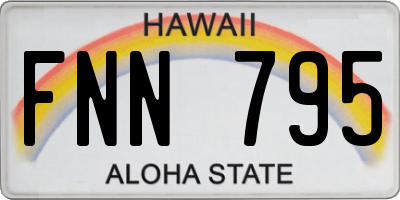 HI license plate FNN795