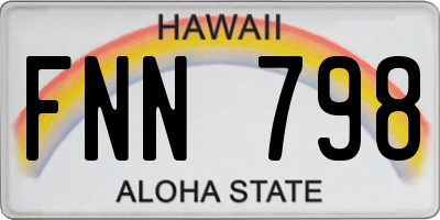 HI license plate FNN798
