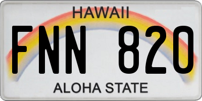 HI license plate FNN820