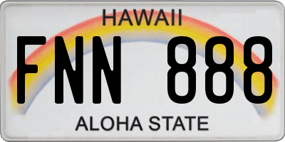 HI license plate FNN888