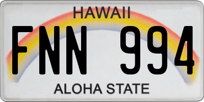 HI license plate FNN994