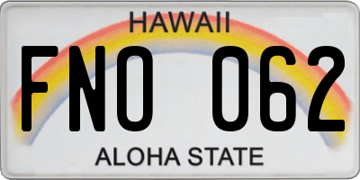 HI license plate FNO062