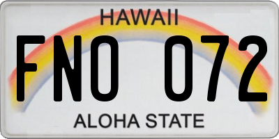 HI license plate FNO072