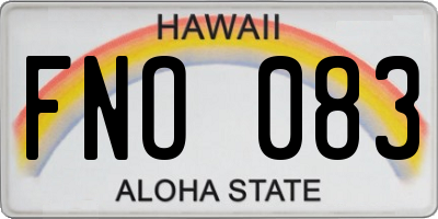 HI license plate FNO083