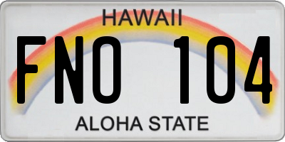 HI license plate FNO104