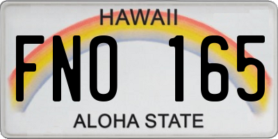 HI license plate FNO165