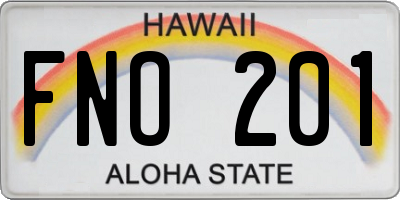HI license plate FNO201