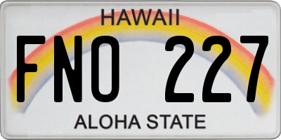 HI license plate FNO227