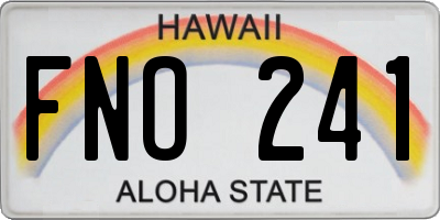 HI license plate FNO241
