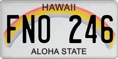 HI license plate FNO246
