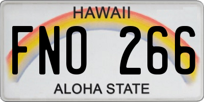 HI license plate FNO266