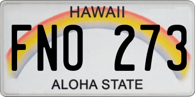 HI license plate FNO273