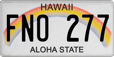 HI license plate FNO277