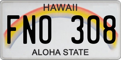 HI license plate FNO308