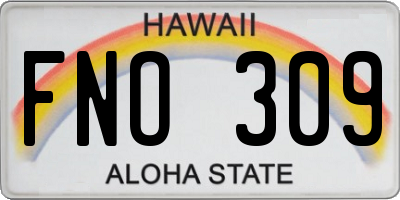 HI license plate FNO309