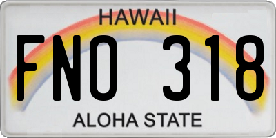 HI license plate FNO318