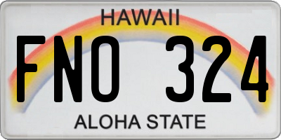 HI license plate FNO324