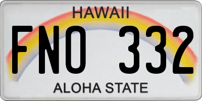 HI license plate FNO332
