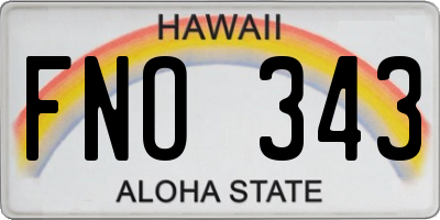 HI license plate FNO343