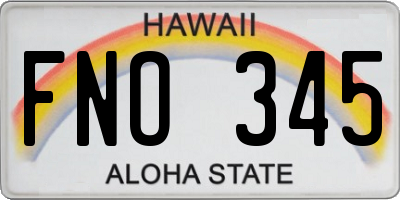 HI license plate FNO345