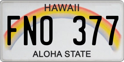 HI license plate FNO377