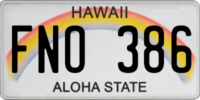 HI license plate FNO386