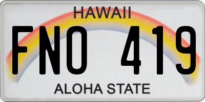 HI license plate FNO419