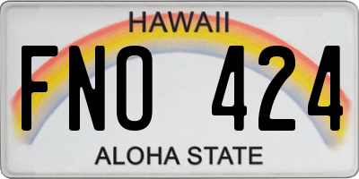 HI license plate FNO424