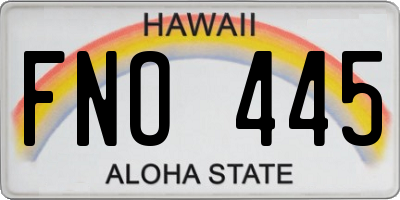 HI license plate FNO445