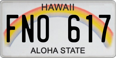 HI license plate FNO617