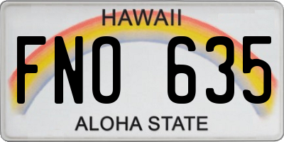 HI license plate FNO635