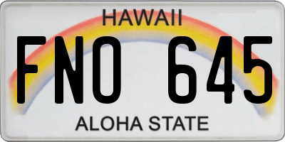 HI license plate FNO645
