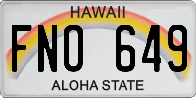 HI license plate FNO649