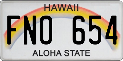 HI license plate FNO654