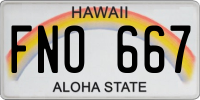 HI license plate FNO667