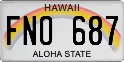 HI license plate FNO687