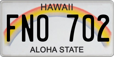 HI license plate FNO702