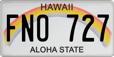 HI license plate FNO727