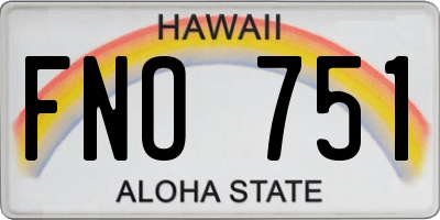 HI license plate FNO751
