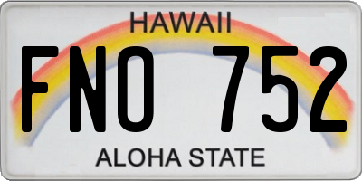 HI license plate FNO752