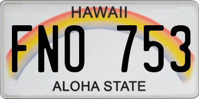HI license plate FNO753